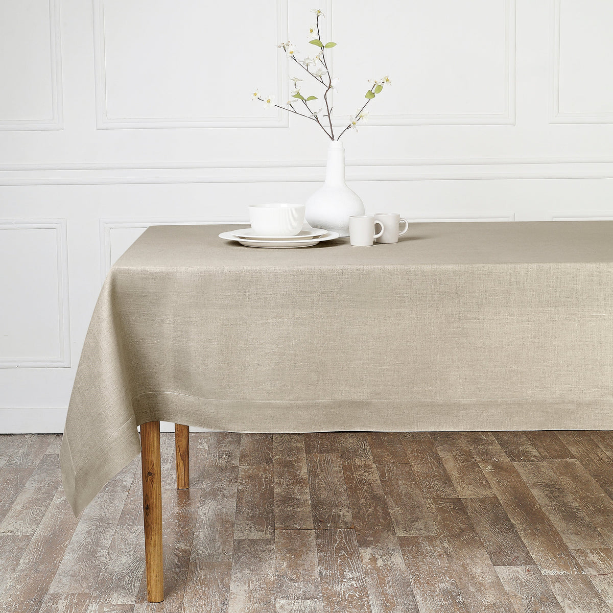 Natural linen tablecloth  