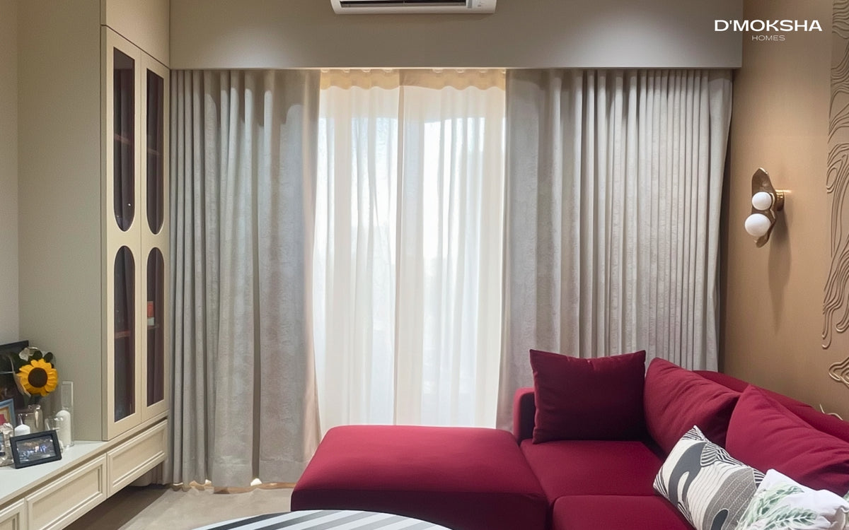 D'Moksha curtain installation at Kalpataru Radiance, Goregaon
