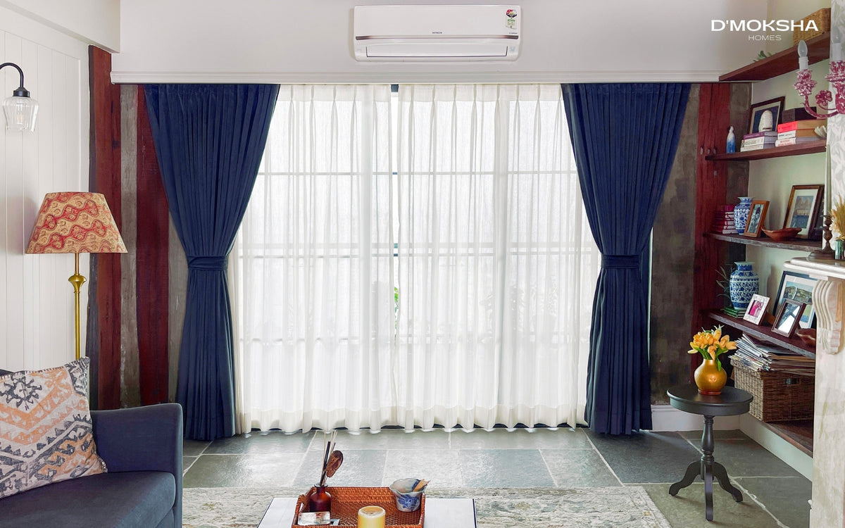 D'Moksha curtain installation at Rustomjee Crescent, Bandra
