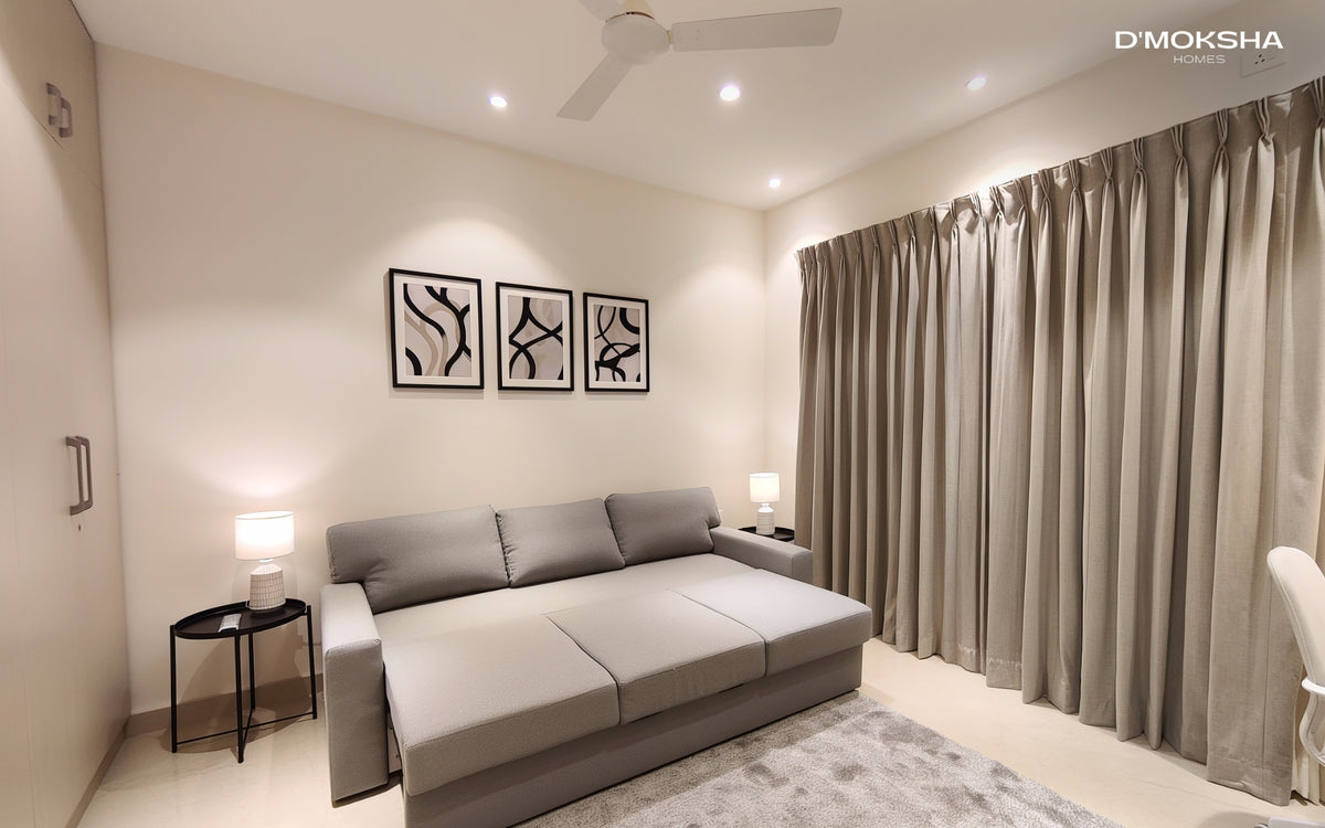 D'Moksha curtain installation at Indiabulls Sky, Lower Parel
